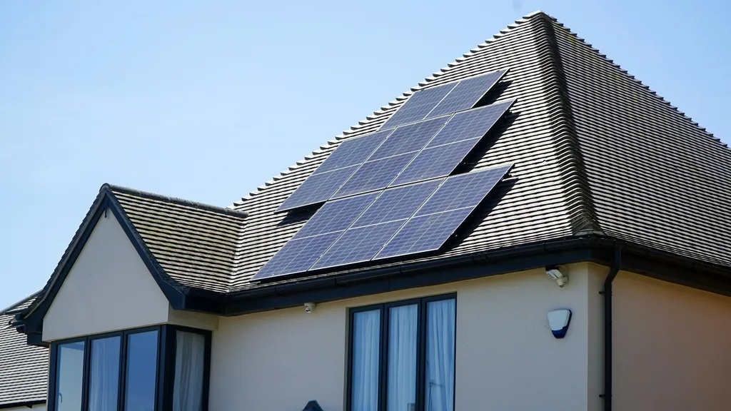 Solar modules on a residential pitched roof