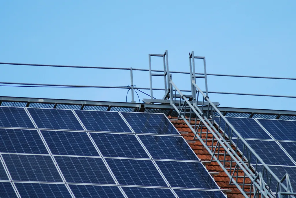 Close view of solar modules and their frames